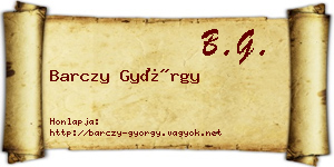 Barczy György névjegykártya