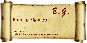 Barczy György névjegykártya
