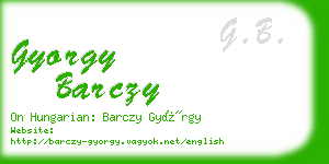 gyorgy barczy business card